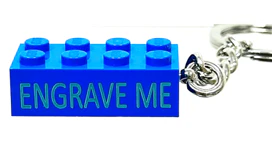 2x4 LEGO® Brick Keychain Earth Blue -Engravable - Image 3