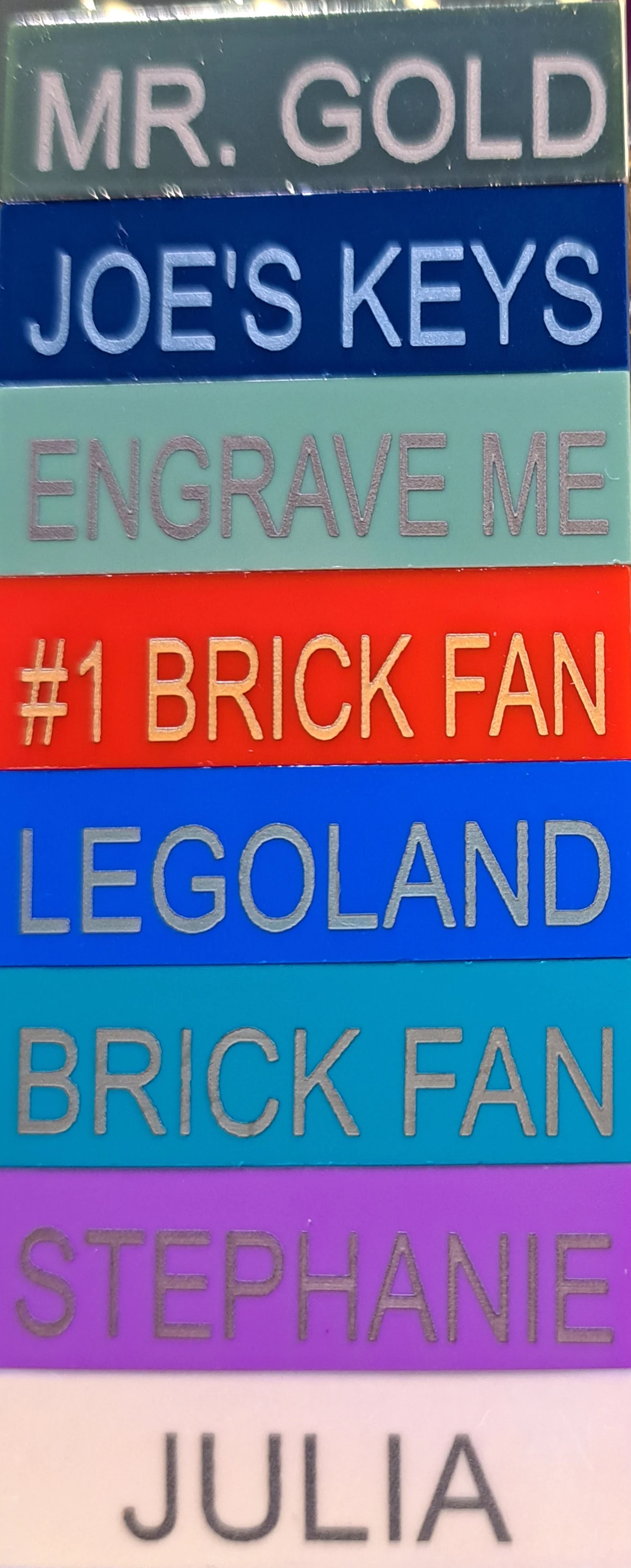 2x4 LEGO® Brick Keychain Red -Engravable - Image 3
