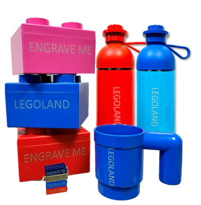 2x4 LEGO® Brick Keychain Red -Engravable - Image 4
