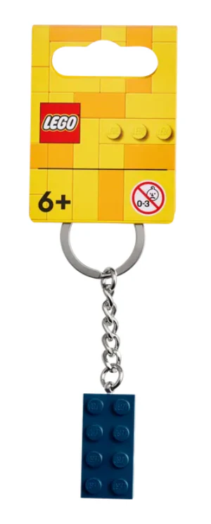 2x4 LEGO® Brick Keychain Earth Blue -Engravable - Image 2