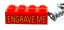 2x4 LEGO® Brick Keychain Red -Engravable - Image 2
