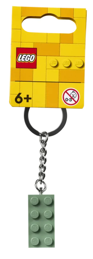 2x4 LEGO® Brick Keychain Sand Green -Engravable - Image 2
